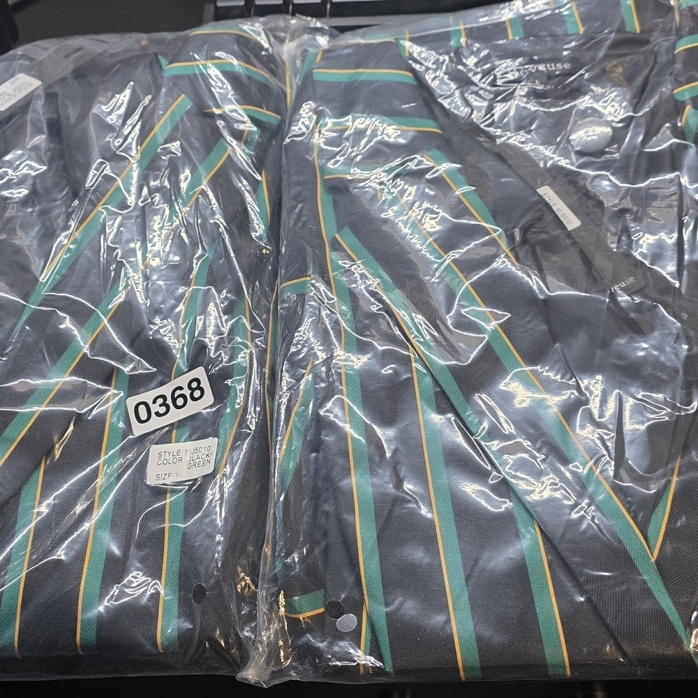 Reveuse NWT Elegant Black and Green Striped Women's Blazer S/M/L/XL - Picture 11 of 13